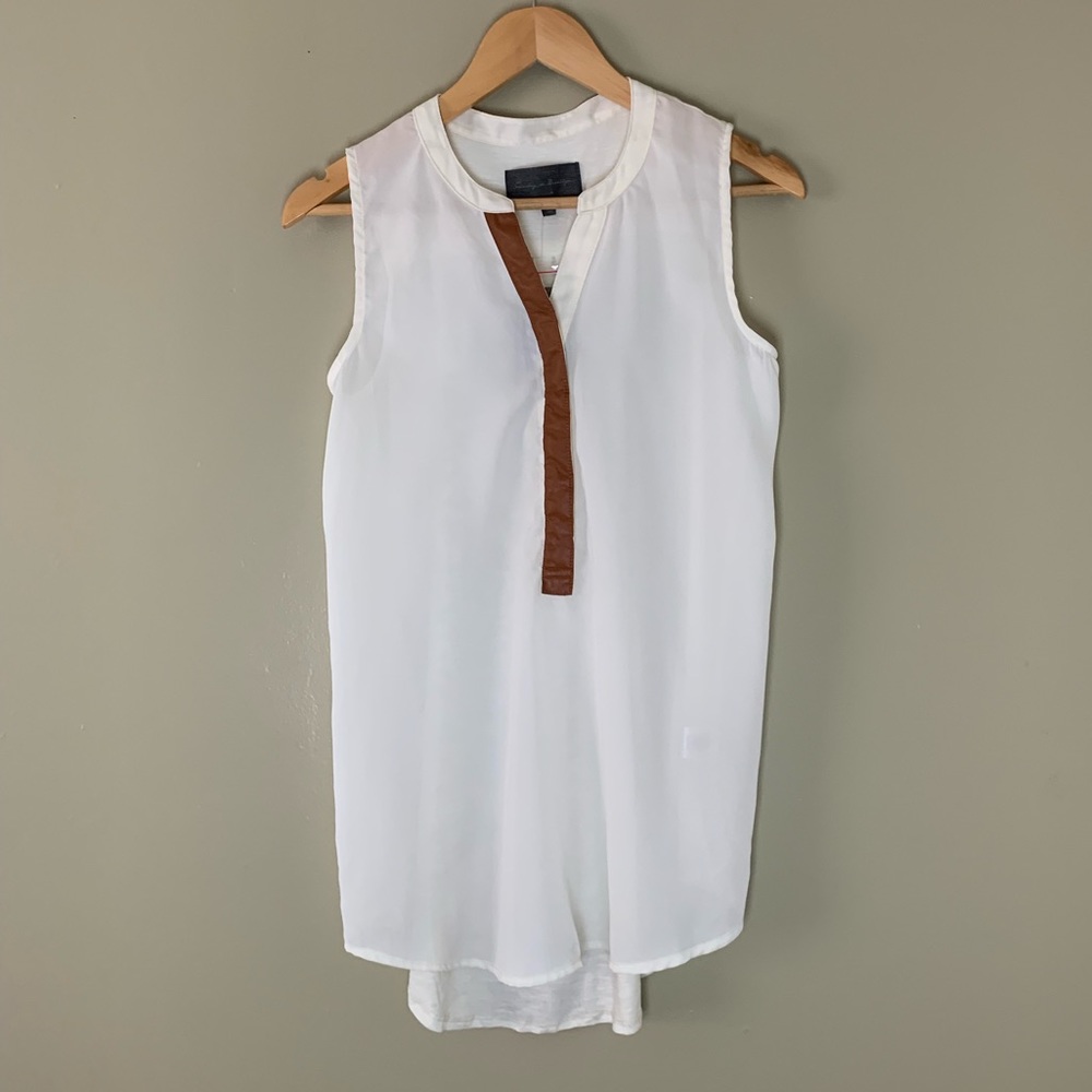 Sunday in Brooklyn Cream Hi/Low Sleeveless Top